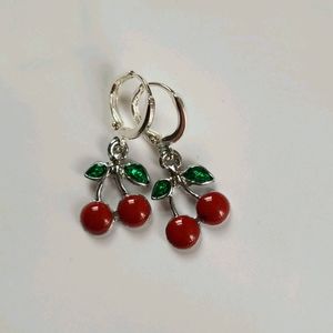 Handmade cherry earrings